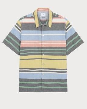 regular fit muted multistripe shirt