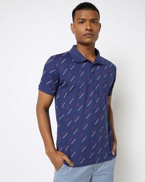 regular fit novelty print polo t-shirt