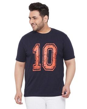 regular fit numeric print crew-neck t-shirt