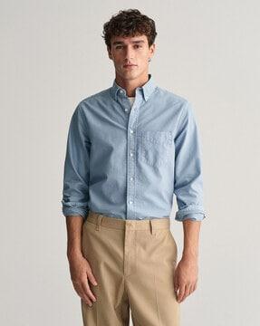 regular fit organic cotton shirt with patch pocket