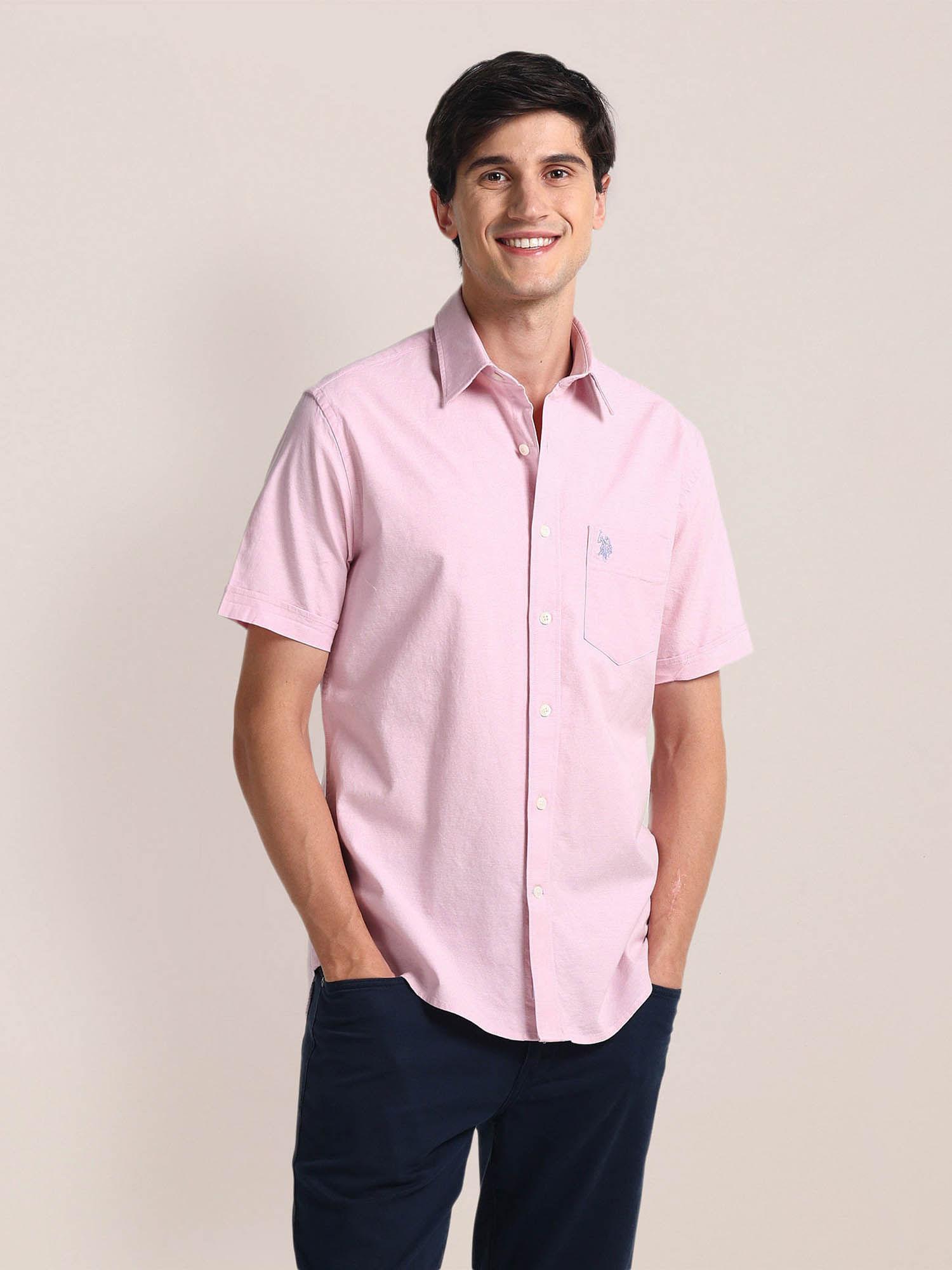 regular fit oxford casual shirt pink