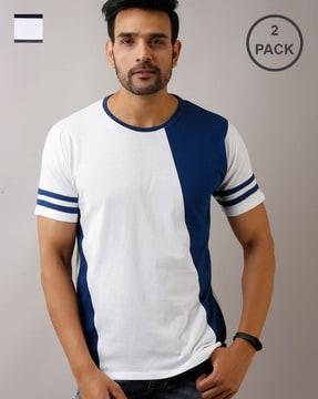 regular fit pack of 2 colourblock t-shirt