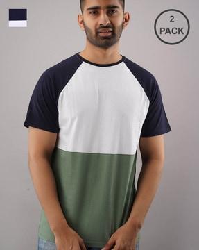 regular fit pack of 2 colourblock t-shirt