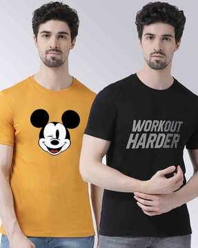 regular fit pack of 2 graphic crew-neck t-shirts