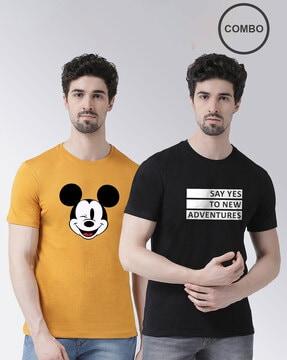 regular fit pack of 2 graphic crew-neck t-shirts