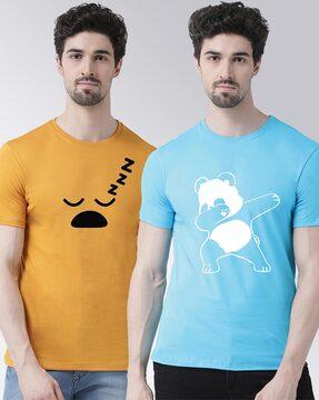 regular fit pack of 2 graphic print t-shirt