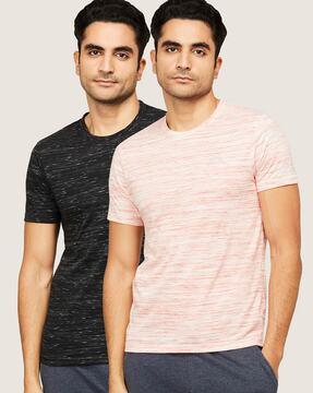 regular fit pack of 2 heathered crew-neck t-shirts