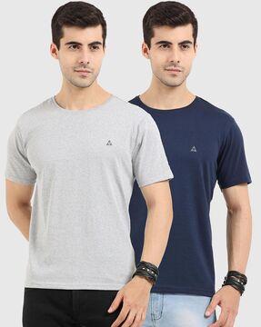 regular fit pack of 2 printed crew-neck t-shirts