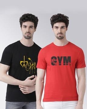 regular fit pack of 2 printed hooded t-shirts