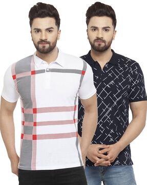 regular fit pack of 2 printed polo t-shirts