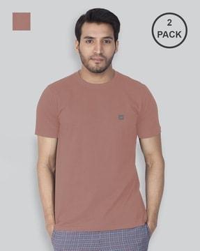 regular fit pack of 2 round neck t-shirt