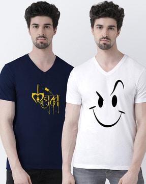 regular fit pack of 2 v-neck t-shirt