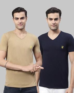 regular fit pack of 2 v-neck t-shirts