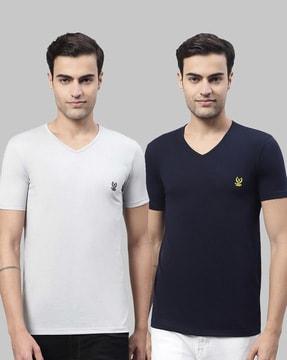 regular fit pack of 2 v-neck t-shirts