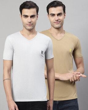 regular fit pack of 2 v-neck t-shirts