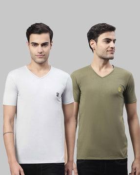 regular fit pack of 2 v-neck t-shirts