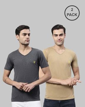 regular fit pack of 2 v-neck t-shirts