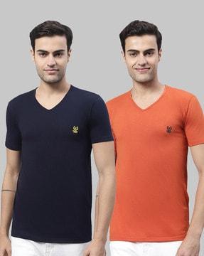 regular fit pack of 2 v-neck t-shirts