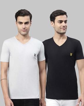 regular fit pack of 2 v-neck t-shirts