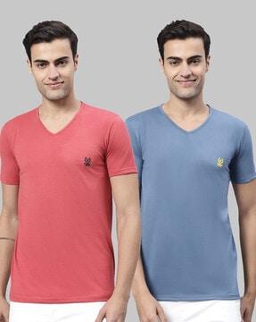 regular fit pack of 2 v-neck t-shirts