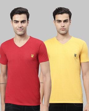 regular fit pack of 2 v-neck t-shirts