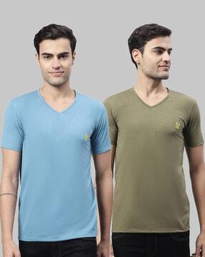 regular fit pack of 2 v-neck t-shirts