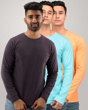 regular fit pack of 3 crew-neck t-shirts