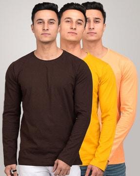 regular fit pack of 3 crew-neck t-shirts