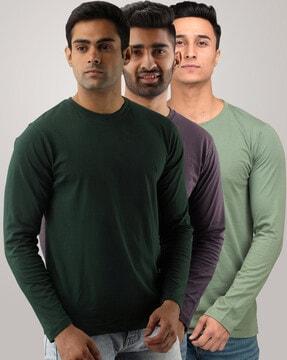 regular fit pack of 3 crew-neck t-shirts