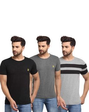 regular fit pack of 3 crew-neck t-shirts