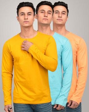 regular fit pack of 3 henley t-shirts