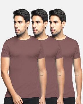 regular fit pack of 3 round-neck t-shirts