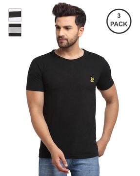 regular fit pack of 3 solid t-shirt