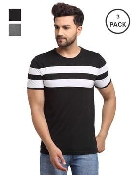 regular fit pack of 3 solid t-shirt