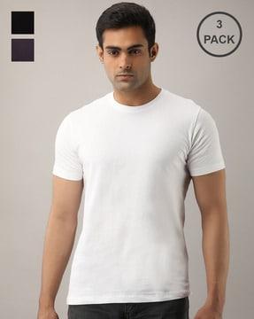 regular fit pack of 3 t-shirt with crew-neck