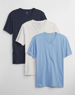 regular fit pack of 3 v-neck t-shirts