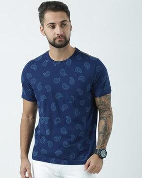 regular fit paisley print crew-neck t-shirt