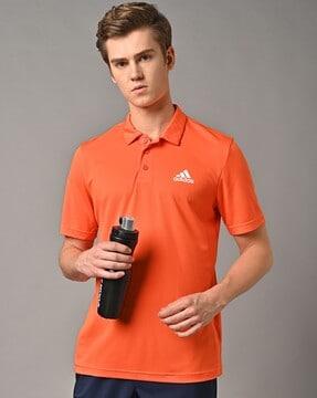 regular fit placement logo print polo t-shirt