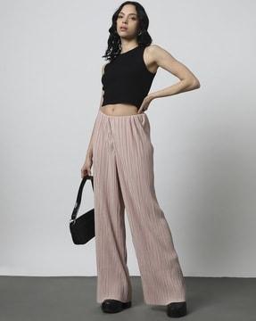 regular fit pleated trousers