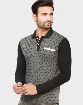 regular fit polka-dot polo t-shirt