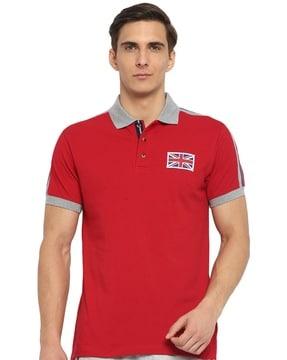 regular fit polo t-shirt with applique