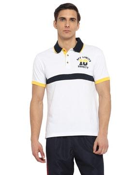 regular fit polo t-shirt with applique