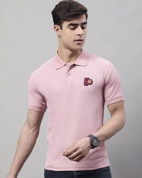 regular fit polo t-shirt with applique
