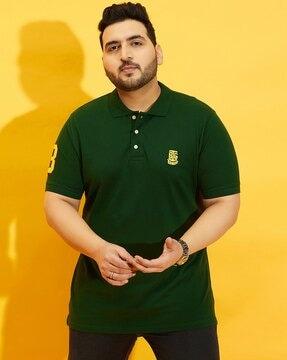 regular fit polo t-shirt with applique