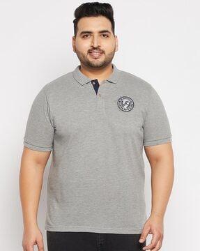 regular fit polo t-shirt with brand embroidery