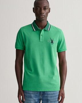 regular fit polo t-shirt with brand embroidery