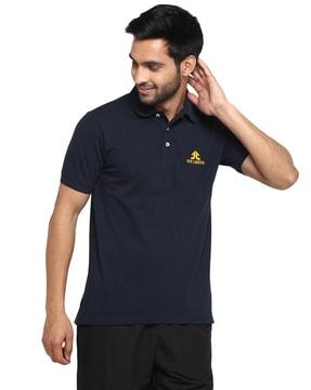 regular fit polo t-shirt with brand embroidery