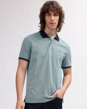 regular fit polo t-shirt with brand embroidery