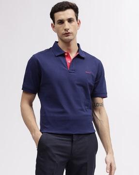 regular fit polo t-shirt with brand embroidery