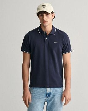 regular fit polo t-shirt with brand embroidery